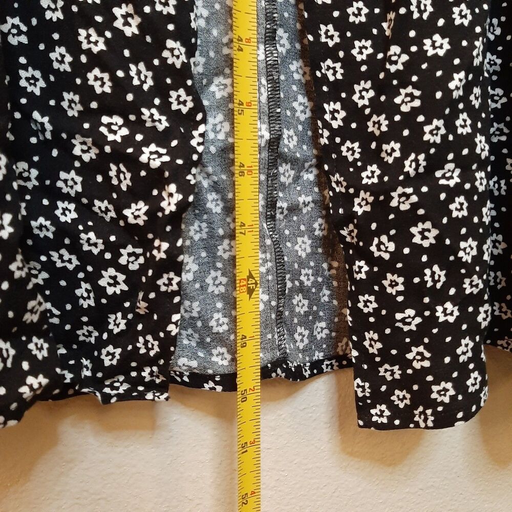 NEW AFRM Nordstrom Madsen Dress Black Women Size M Long Sleeve Ditsy Floral Slit - Picture 3 of 14